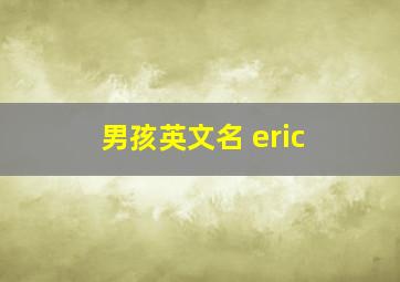 男孩英文名 eric